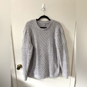 Men’s Barefoot Dreams Cozy Chic Aran Pullover | Extra Large | Color: Dove Gray